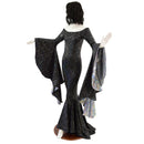 Off Shoulder Star Noir Sorceress Sleeve Gown with Scoop Neck and Silver Kaleidoscope Sleeve Linings - Coquetry Clothing
