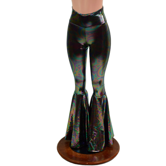 Oil Slick High Waist Bell Bottom Flares - Coquetry Clothing