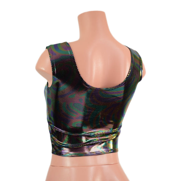 Oil Slick Laceup Crop Tank - Coquetry Clothing