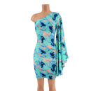 One Shoulder Fan Sleeve Dress - Coquetry Clothing