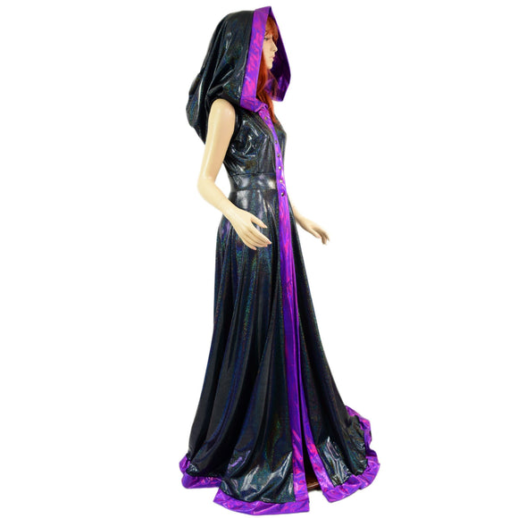 Open Front, Sleeveless Breakaway Gown with Reaper Hood - Coquetry Clothing