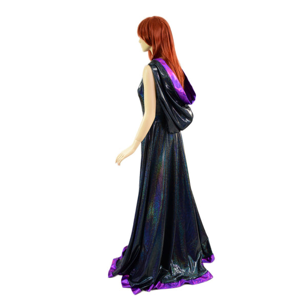Open Front, Sleeveless Breakaway Gown with Reaper Hood - Coquetry Clothing