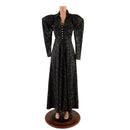 Open Fronted Full Length Gown with Victoria Sleeves and Breakaway Snaps - Coquetry Clothing