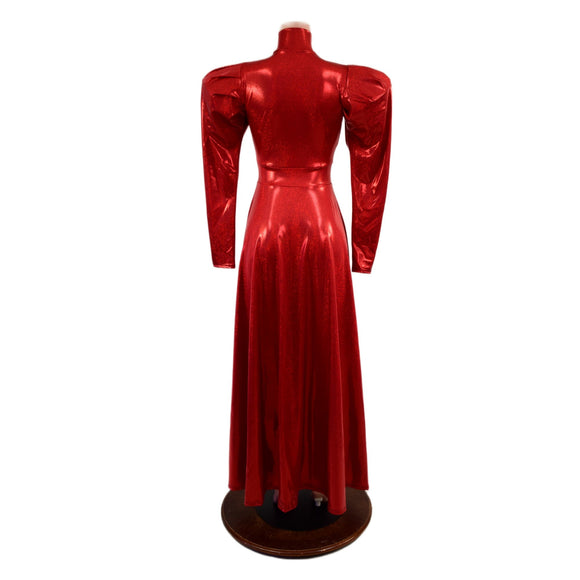 Open Fronted Full Length Gown with Victoria Sleeves and Breakaway Snaps - Coquetry Clothing