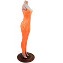 Orange Kaleidoscope Catsuit with White Kaleidoscope Yoke - Coquetry Clothing