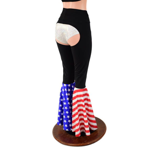 Patriotic Bell Bottom Flare Chaps (Shorts sold separately) - Coquetry Clothing