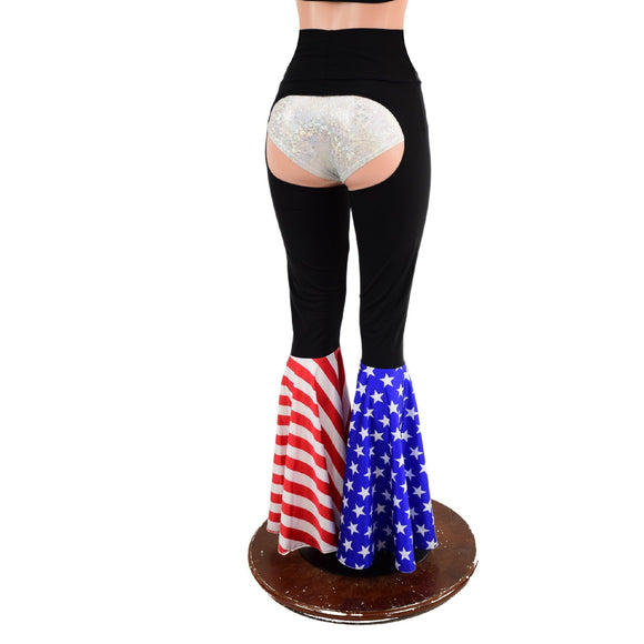 Patriotic Bell Bottom Flare Chaps (Shorts sold separately) - Coquetry Clothing