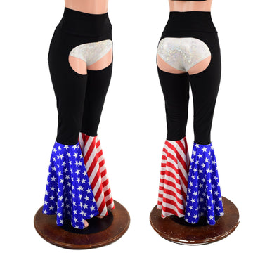 Patriotic Bell Bottom Flare Chaps (Shorts sold separately) - Coquetry Clothing