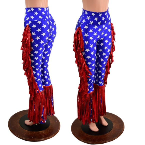 Patriotic Rodeo Shirt and Fringed Bootcut Macho Pants SET - Coquetry Clothing