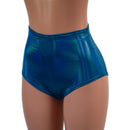 Peacock Holographic High Waist Siren Shorts - Coquetry Clothing