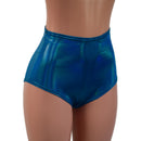 Peacock Holographic High Waist Siren Shorts - Coquetry Clothing