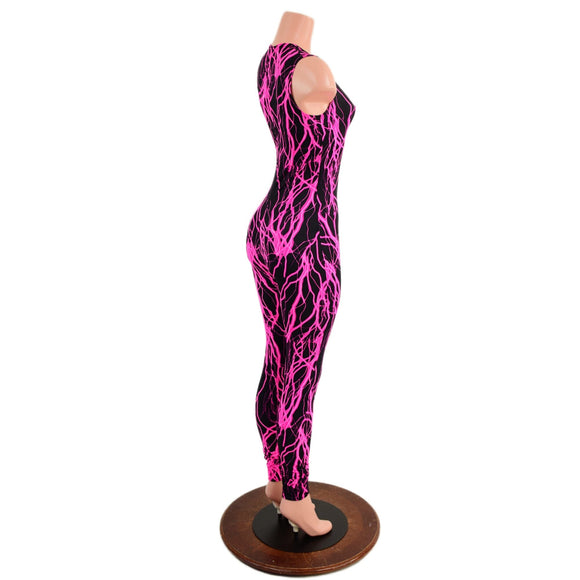 Pink Lightning Sleeveless Catsuit - Coquetry Clothing
