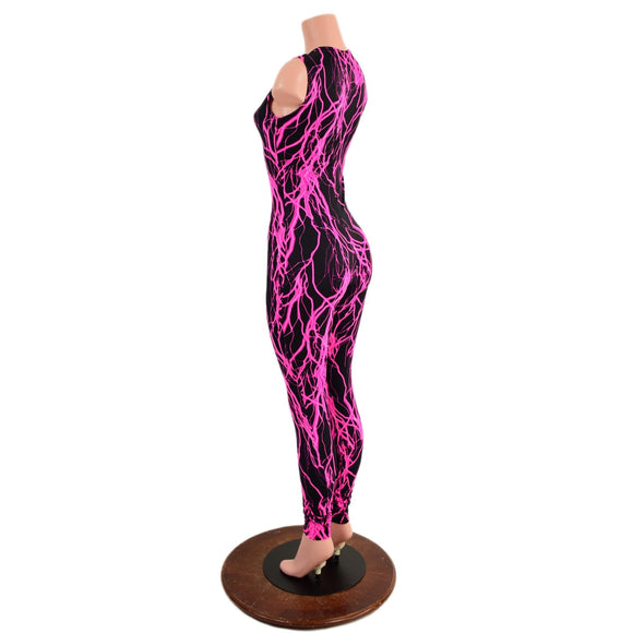 Pink Lightning Sleeveless Catsuit - Coquetry Clothing