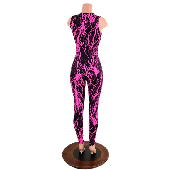 Pink Lightning Sleeveless Catsuit - Coquetry Clothing