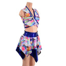 Pixie Skirt and Wrap and Tie Top with Contrast Trim Set - Coquetry Clothing