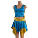 Pixie Skirt & Lace Up Side Crop Tank Set - Coquetry Clothing