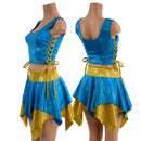 Pixie Skirt & Lace Up Side Crop Tank Set - Coquetry Clothing