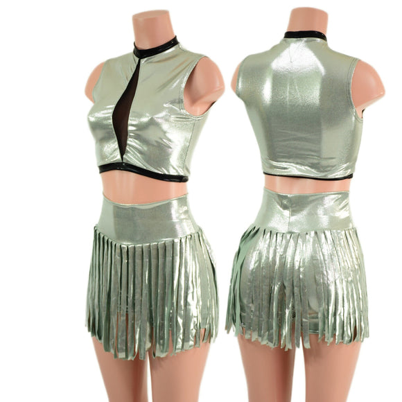 Platinum 2PC Keyhole Top and Gladiator Shorts Set - Coquetry Clothing