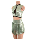 Platinum 2PC Keyhole Top and Gladiator Shorts Set - Coquetry Clothing