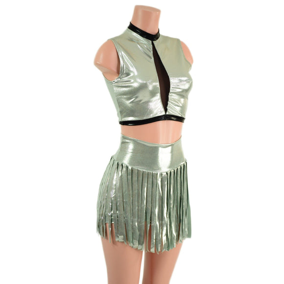 Platinum 2PC Keyhole Top and Gladiator Shorts Set - Coquetry Clothing