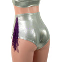 Platinum High Waist Siren Shorts with Fringe and Happy Daisy Vinyl - 4