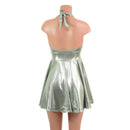 Platinum Metallic Halter Skater Dress - Coquetry Clothing
