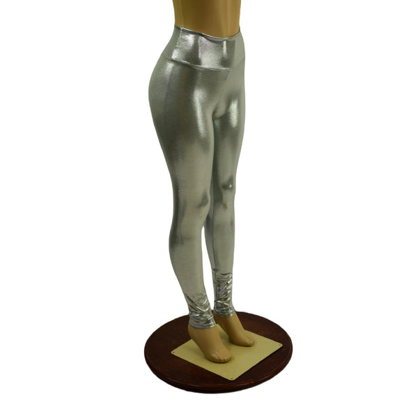 Platinum Metallic High Waist Leggings - Coquetry Clothing