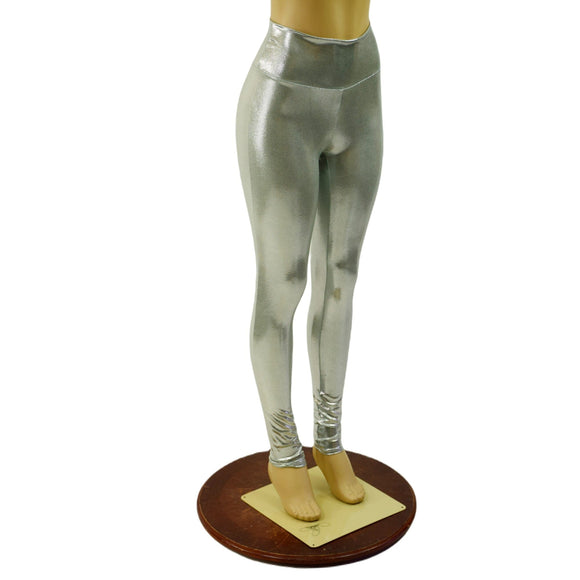 Platinum Metallic High Waist Leggings - Coquetry Clothing
