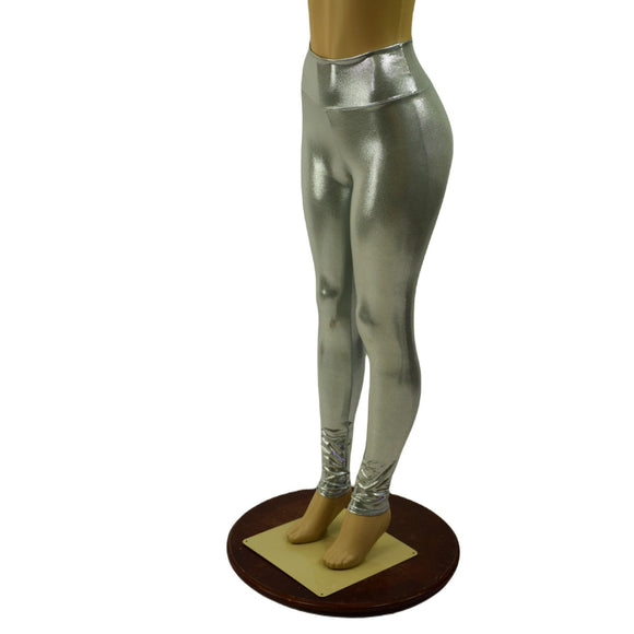 Platinum Metallic High Waist Leggings - Coquetry Clothing