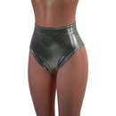 Platinum Metallic High Waist Siren Shorts with Brazilian Cut Leg - Coquetry Clothing