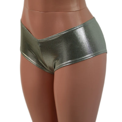 Platinum Metallic Ultra Cheeky Booty Shorts - Coquetry Clothing