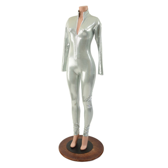 Platinum Turtle Neck Catsuit - Coquetry Clothing