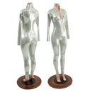 Platinum Turtle Neck Catsuit - Coquetry Clothing