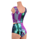 Plumeria and Scarab Lace Up Harlequin Set - Coquetry Clothing