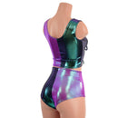 Plumeria and Scarab Lace Up Harlequin Set - Coquetry Clothing