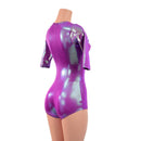 Plumeria Half Sleeve Romper with Scoop Neck and Boy Cut Leg - Coquetry Clothing