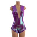 Plumeria Trapeze Romper with Mesh Lined Plunging V Neckline - Coquetry Clothing