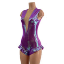 Plumeria Trapeze Romper with Mesh Lined Plunging V Neckline - Coquetry Clothing
