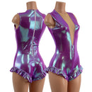Plumeria Trapeze Romper with Mesh Lined Plunging V Neckline - Coquetry Clothing