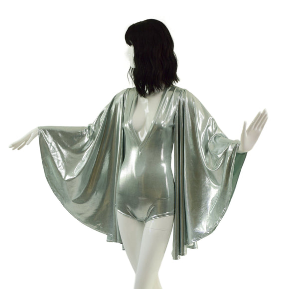 Plunging V Neck Platinum Romper - Coquetry Clothing
