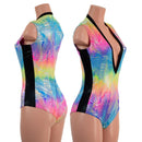 Plunging V Neck Side Panel Romper - Coquetry Clothing
