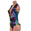 Plunging V Neck Side Panel Romper - Coquetry Clothing