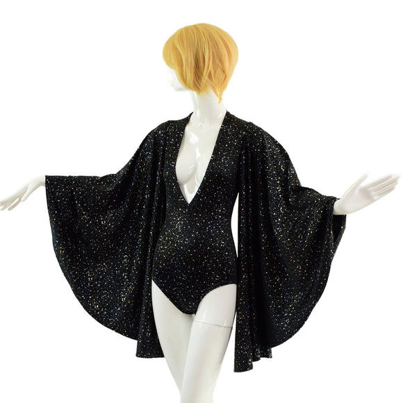 Plunging V Neck Star Noir Romper - Coquetry Clothing