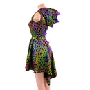 Poisonous Dragon Hooded Skater Dress with Dragon Tail Hemline - Coquetry Clothing