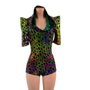 Poisonous Dragon Hoodie Romper with Sharp Shoulder Half Sleeves - Coquetry Clothing