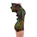 Poisonous Dragon Hoodie Romper with Sharp Shoulder Half Sleeves - Coquetry Clothing