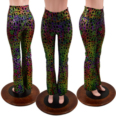 Poisonous Print High Waist Boot Cut Leggings - Coquetry Clothing