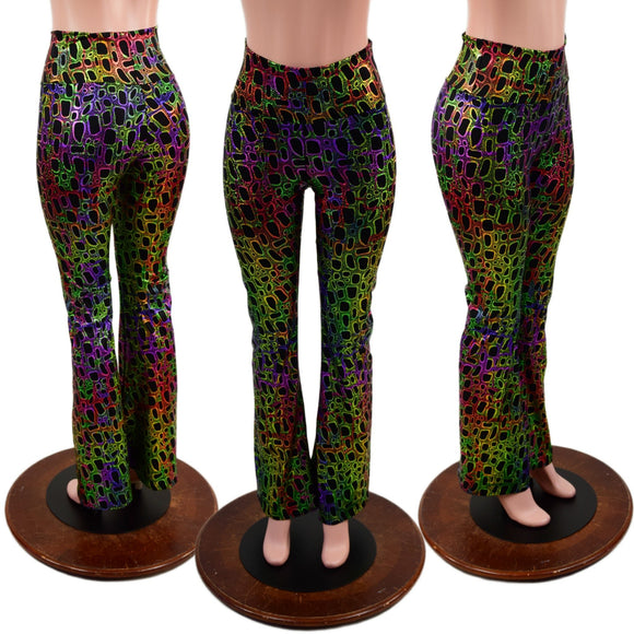 Poisonous Print High Waist Boot Cut Leggings - Coquetry Clothing