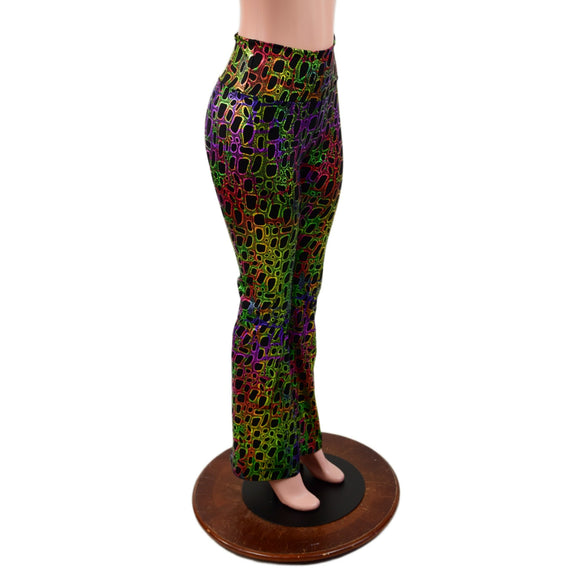 Poisonous Print High Waist Boot Cut Leggings - Coquetry Clothing