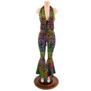 Poisonous Print Laceup Josie Halter Catsuit with Bell Bottoms - Coquetry Clothing